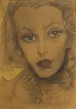 PORTRET MARII DĄBROWIECKIEJ, 12. I 1938 by Stanisław Ignacy Witkiewicz, pastel, papier, sold Oct 2009
