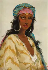 Aleksander Laszenko, DZIEWCZYNA Z AMMANU, 1935, olej, płótno naciągnięte na sklejkę