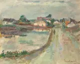 DROGA DO WIOSKI by Efraim i Menasze Seidenbeutel, ok. 1938, olej, płótno, sold Oct 2009