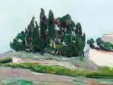 PEJZAŻ Z CYPRYSAMI by Włodzimierz Terlikowski, 1929, olej, płótno, offered Oct 2009
