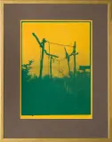 W ogrodzie by Jan Tarasin, 1978, serigrafia jednobarwna, papier ciemnożółty, sold Sep 2009
