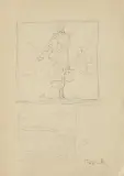 Dwa szkice do obrazów by Zdzisław Beksiński, ołówek, papier kremowy, sold Sep 2009
