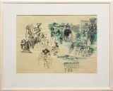 26.V.68 by Jan Lebensztejn, 1968, długopis, tusz,papier kremowy z wytłoczoną faktur, sold Sep 2009