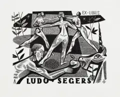 Ekslibris Ludo Segersa by Wojciech Barylski, cynkografia, papier, offered Aug 2009