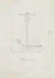 Szkic do obrazu by Zdzisław Beksiński, ołówek, papier kremowy, sold Aug 2009