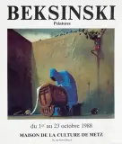 Plakat wystawy indywidualnej, Metz 1986 by Zdzisław Beksiński, offset barwny, papier, sold Aug 2009