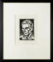 Józef Gielniak, Łucznik, 1956, linoryt, bibułka