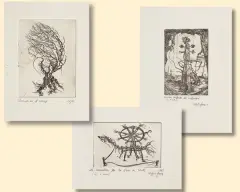 Roland Grünberg, Trzy grafiki z motywami muzycznymi, 1961, akwaforta, papier