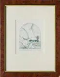 Zbigniew Janeczek, Czerwone paznokcie, akwaforta kolorowana, papier