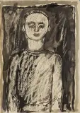 Marian Malina, Portret chłopca, 1954, tusz, pędzel, papier