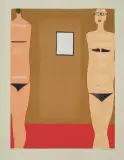 Podwójny akt z lustrem by Jerzy Nowosielski, 1997, serigrafia barwna, papier, sold Aug 2009
