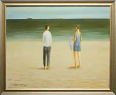 Mira Andrzejewska Kalkowska, Na plaży w Sopocie, 2009, olej, płótno