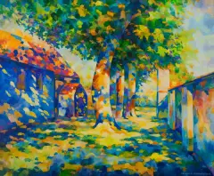Zdzisław Otello Horodecki, Godz. 14.00 przy ulicy Horacego, Plener, 2008, akryl, płótno