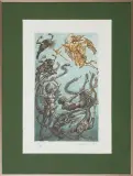 Ilustracja do Apokalipsy by Jan Lebensztejn, 1985, litografia barwna, papier, sold Jul 2009