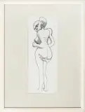 Akt stojący by Jan Lebensztejn, koniec lat 60. XX w., druk, ołówek, papier, sold Jul 2009