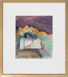 Alicja Wahl, Rysując, 1995, tusze barwne, pióro pędzel, papier