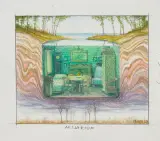 Akwarium by Jacek Yerka, 2007, kredki, ołówek, papier, sold Jul 2009