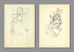 Zdzisław Beksiński, Bez tytułu [rys. dwustronny], tusz pióro, papier kremowy