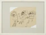 Kompozycja, poł. lat 60. by Jan Lebensztejn, długopis, papier kremowy, sold Jun 2009
