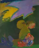 Gabriela Miłowska, Idąca kobieta, 1987, olej, płótno