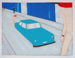 Jerzy Nowosielski, Kobiecy gang, 1997, serigrafia barwna, papier jasnoszary