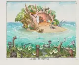 Życie rozbitka by Jacek Yerka, 2006, kredki barwne, ołówek, karton, sold Jun 2009