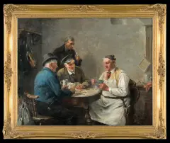 Hermann Ziebland, GRA W KARTY, ok. 1885, olej, deska