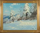 Paul Weimann, ŚNIEGI W SUDETACH, olej, płótno