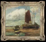 Karl Mohr, POWRÓT Z POŁOWU, olej, płótno