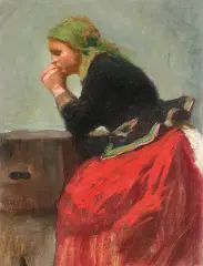 Gustaw Pillati, DZIEWCZYNA KRAKOWSKA, 1900, olej, płótno