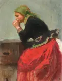 Gustaw Pillati, DZIEWCZYNA KRAKOWSKA, 1900, olej, płótno