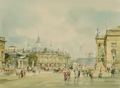 Wolfgang Tritt, BERLIN - UNTER DEN LINDEN, akwarela, gwasz, ołówek, papier