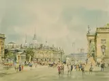 Wolfgang Tritt, BERLIN - UNTER DEN LINDEN, akwarela, gwasz, ołówek, papier