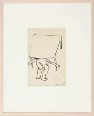 Z CYKLU CZŁOWIEK I STÓŁ by Tadeusz Kantor, 1969, flamaster, papier naklejony na tekturę, sold May 2009
