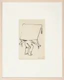 Z CYKLU CZŁOWIEK I STÓŁ by Tadeusz Kantor, 1969, flamaster, papier naklejony na tekturę, sold May 2009