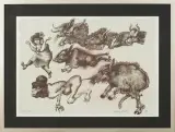ILUSTRACJA DO FOLWARKU ZWIERZĘCEGO by Jan Lebensztejn, 1974, litografia, sold May 2009