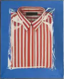 Sławomir Toman, OPAKOWANA KOSZULA W PASKI, 1998, olej, płótno