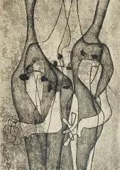 Maria Jarema, POSTACIE, 1952, monotypia, papier