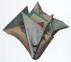 KWIAT by Stasys Eidrigevičius, 1992, collage, papier, sold Apr 2009