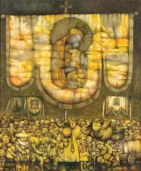 Jerzy Duda-Gracz, TRYPTYK ŁÓDZKI - QUO VADIS HOMINE?, 1972, olej, płótno