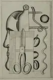 Marek Włodarski, PROFIL Z NOŻYCZKAMI, 1928, ołówek, kredka, papier