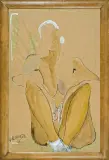 Joanna Sarapata, AKT Z BIAŁYMI WŁOSAMI, 1998, gwasz, akwarela, pastel, papier