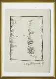 Stanisław Fijałkowski, Bez tytułu, 1995, litografia, bibuła na podkładzie z szarego papier