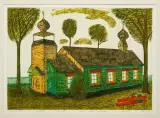 Andrzej Tadeusz Kotkowski, Cerkiew w Ciechocinku, 2007, akwaforta barwna, papier
