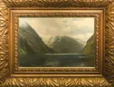B Karstin, JEZIORO ALPEJSKIE, 1906, olej, płótno