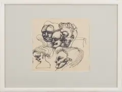 Jan Lebensztejn, Kompozycja, lata 60-te XX w., długopis, papier kremowy