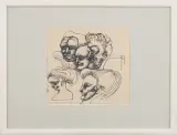 Kompozycja by Jan Lebensztejn, lata 60-te XX w., długopis, papier kremowy, sold Mar 2009
