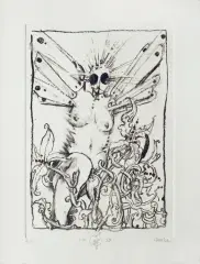 Franciszek Starowieyski, Ważka, 2003, heliografia, gwasz, papier