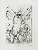 Ważka by Franciszek Starowieyski, 2003, heliografia, gwasz, papier, sold Mar 2009