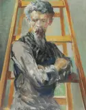 Jacek Malczewski, PRZY DRABINIE, 1905, olej, karton